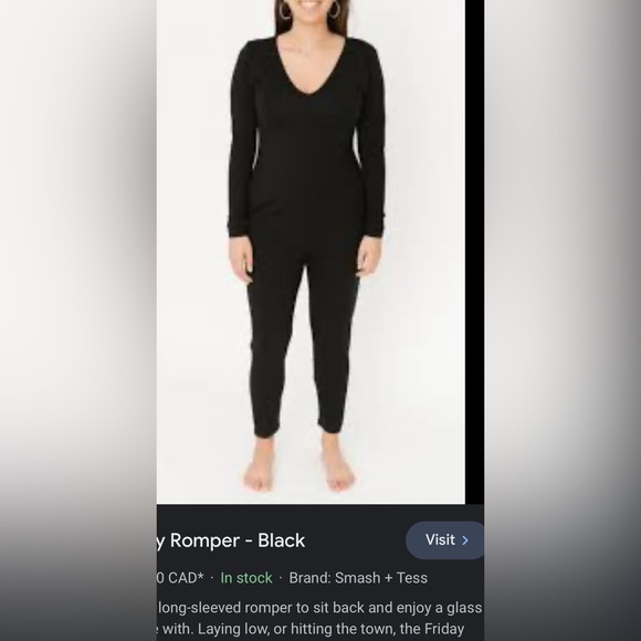 Smash + Tess Friday romper in midnight black - Picture 1 of 6